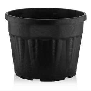 95 Litre Yuvarlak Siyah Saksı 610x457mm – 10 Adet
